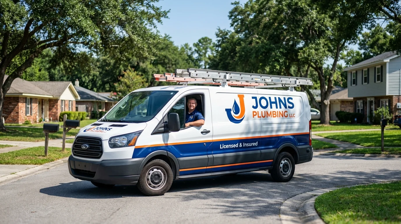 Johns Plumbing LLC service van in Bayou La Batre, AL